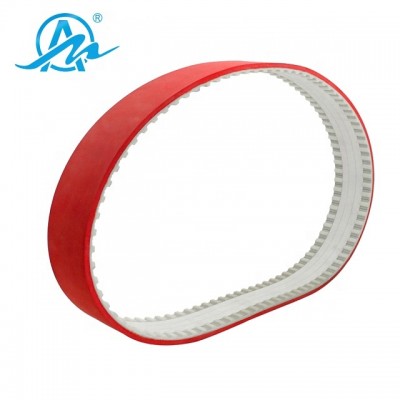 AIMAI customized H pu machine drive belt with red rubber and fabric