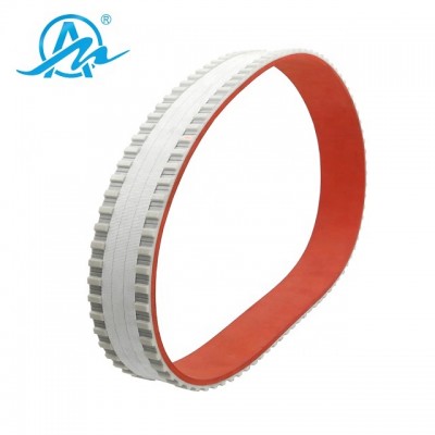 Special production H series polyurethane flat timing belt with red rubber and fabric