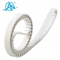 AIMAI industrial white AT20 add 2PU coated closed loop pu timing belt